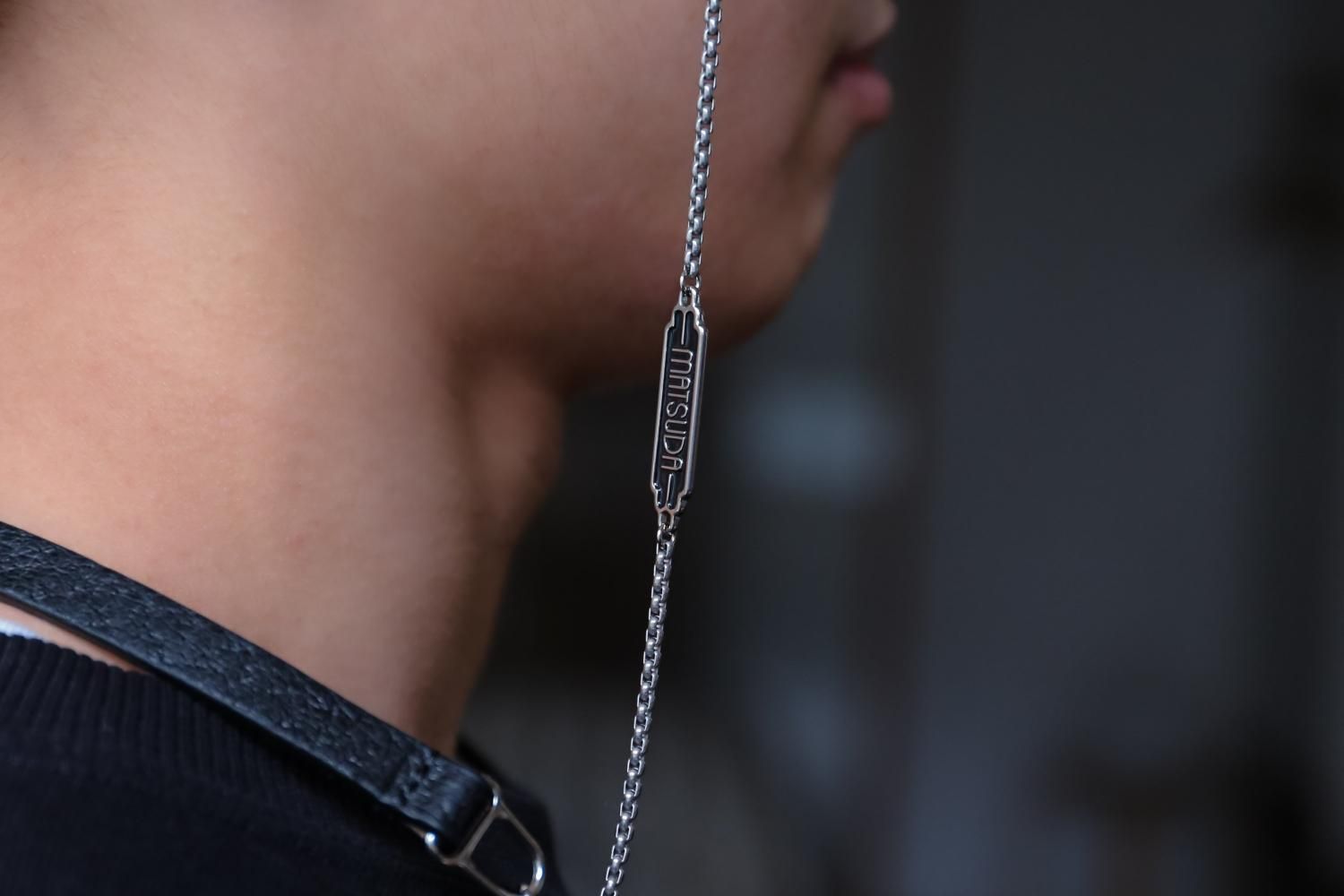 MATSUDA：マツダ レザーチェーングラスコード col.Black