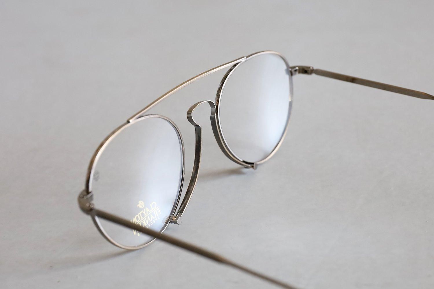 美品『USED』 クレイトンフランクリン サングラス チタン シルバーカラー×ペールブルー【中古】 CLAYTON FRANKLIN / CF-606 Sun / MBK/MBK - Light Blue Purple Lenses