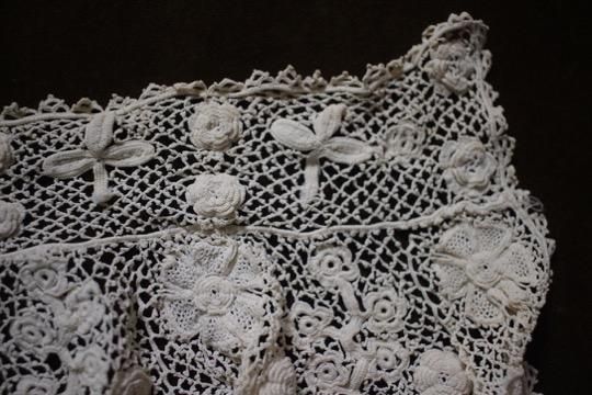 アイリッシュクロッシェレース 付け襟 20×32cm - アンティーク