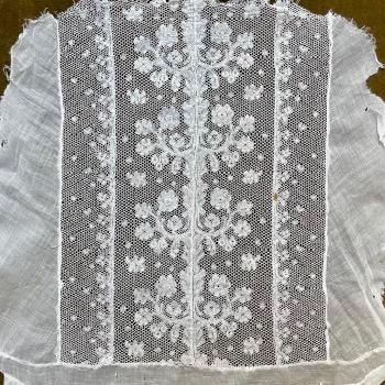 ボビンレース ヴァレンシエンヌレース パーツ 21×30cm - アンティーク