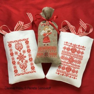 Small Christmas Gift Bags(天使・ハート・ジャカート模様) 