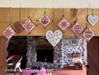 CHRISTMAS DECORATIONS BAUBLES AND HEARTS  