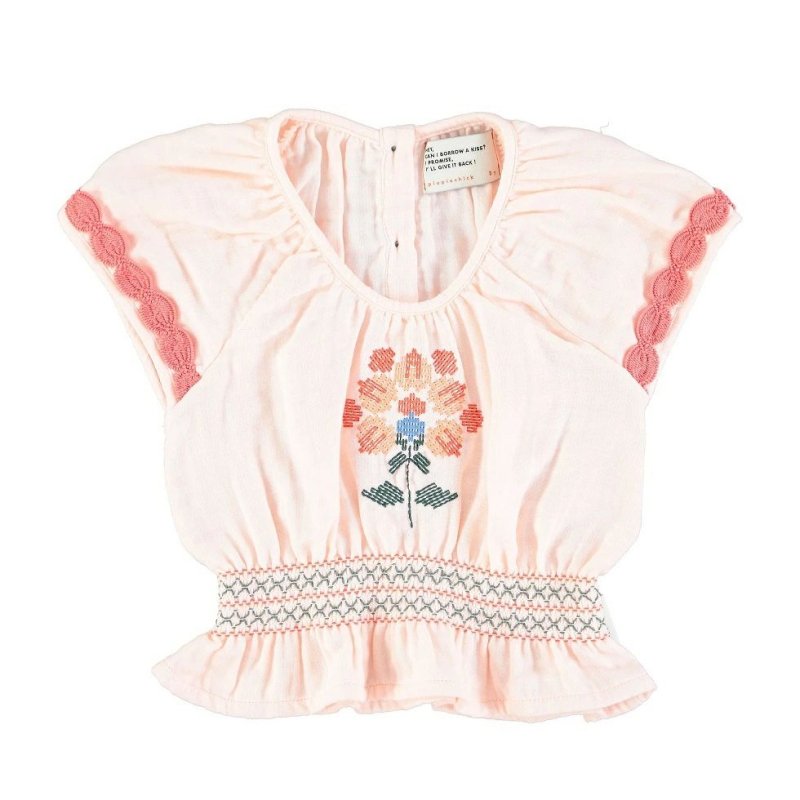 piupiuchick embroidered blouse/pink