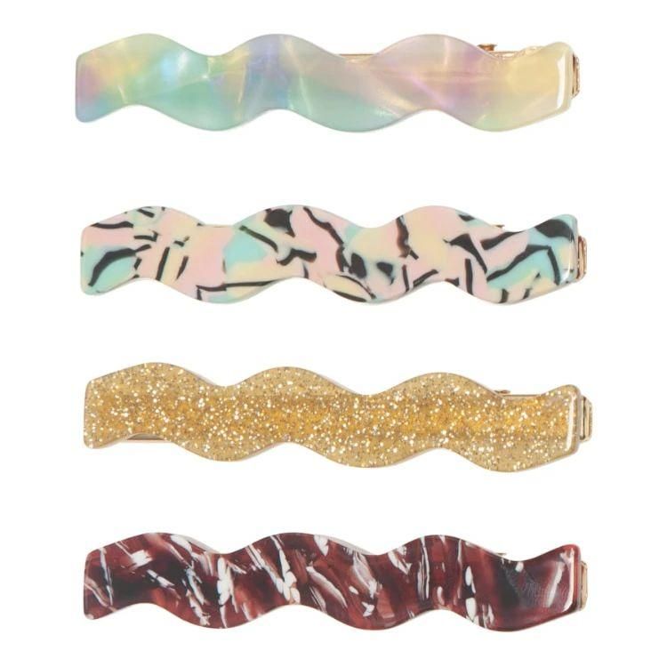 MIMI&LUNA Wavy acetate clips