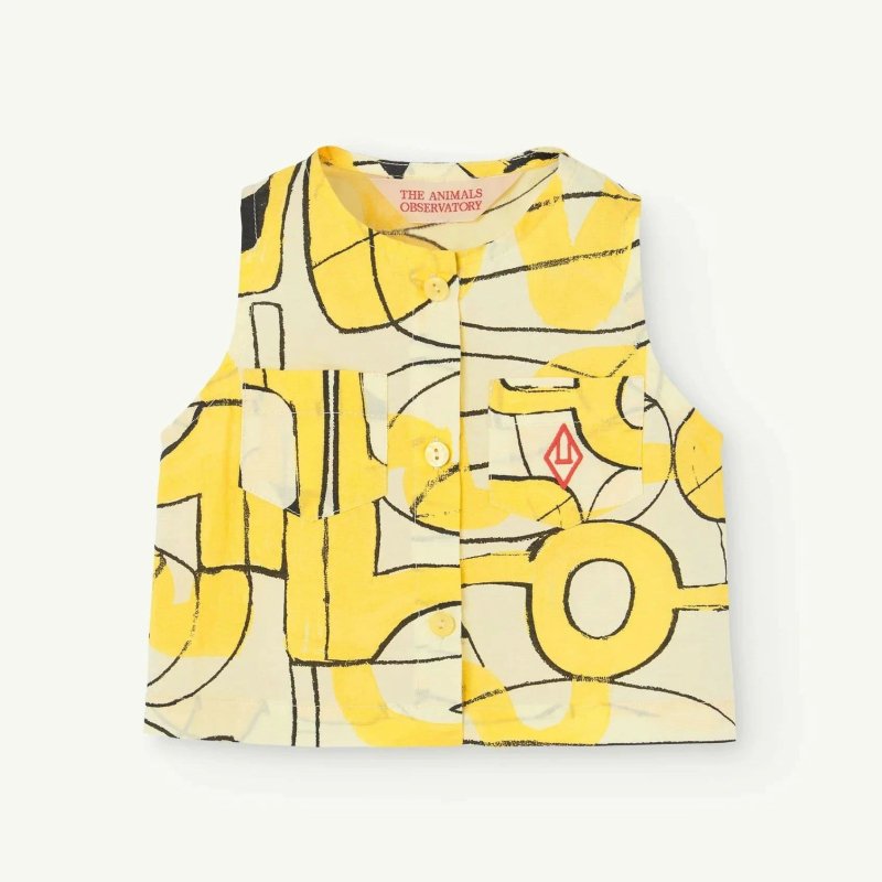 The Animals Observatory Soft Yellow Baboon Baby Sleeveless Shirt