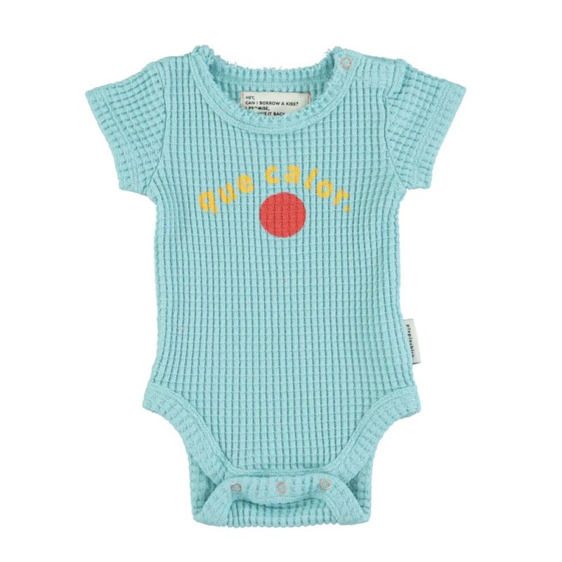piupiuchick Baby | short sleeve bodysuit | light blue w/ 