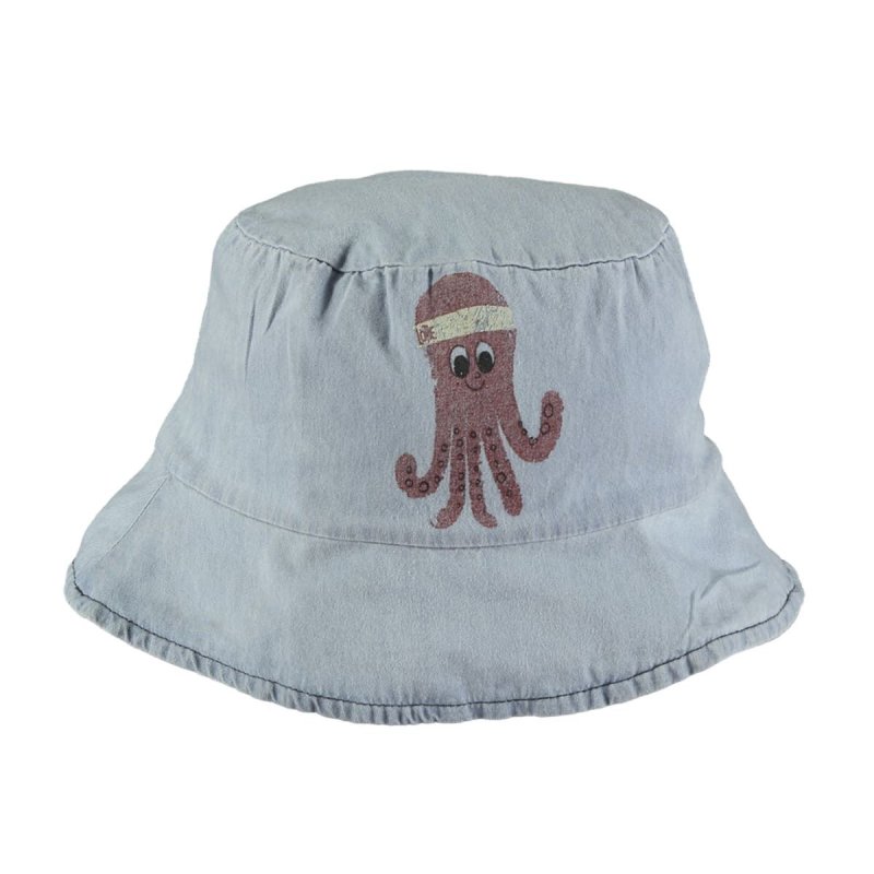 Lotiekids Denim Fisher Hat Octopus / 55LINEN 45 organic cotton