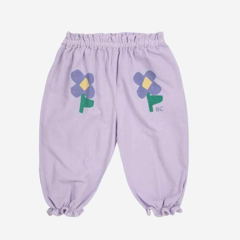 BOBO CHOSES Baby Pansy Flowers woven paperbag pants