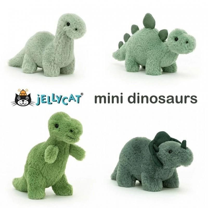 Jelly Cat Fossilly Stegosaurus/T-REX/Triceratops/Brontosaurus SMALL