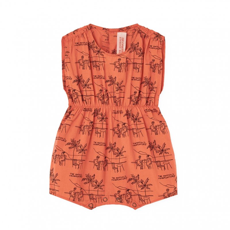 The Animals Observatory BOAR BABY ROMPER / Orange