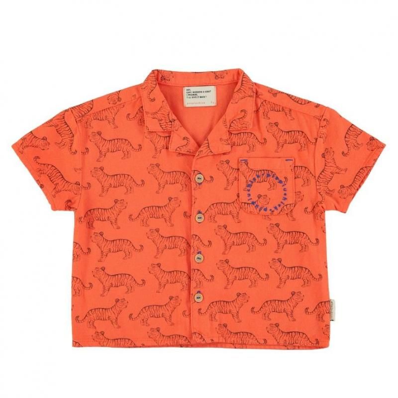 piupiuchick orange blouse w/ black tigers