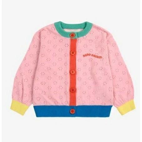 BOBO CHOSES  Color block open work cardigan