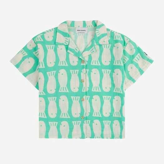 BOBO CHOSES  Lucky Fish all over woven shirt