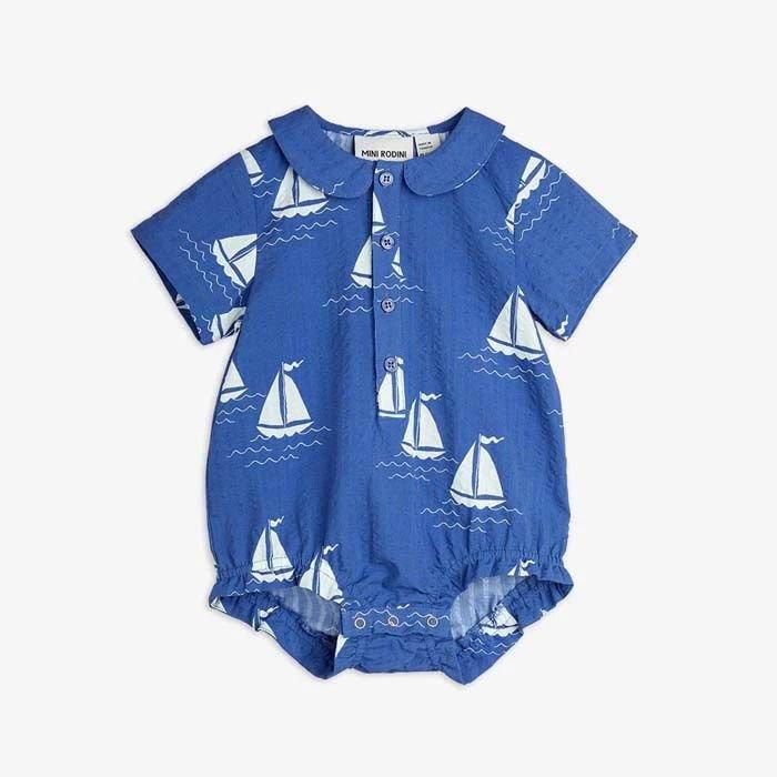Mini Rodini SAILING BOATS WOVEN BODYSUIT