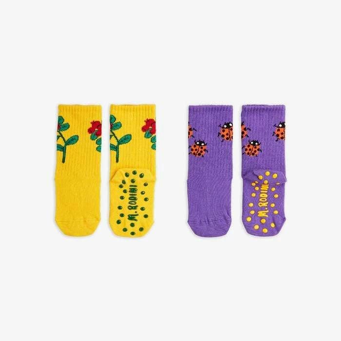 Mini Rodini LINGONBERRIES 2-PACK ANTI-SLIP SOCKS