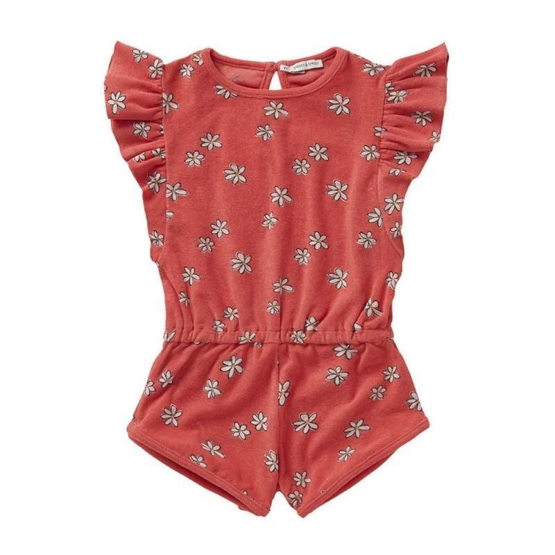Sproet&Sprout Ruffle Terry Jumpsuit Daisies