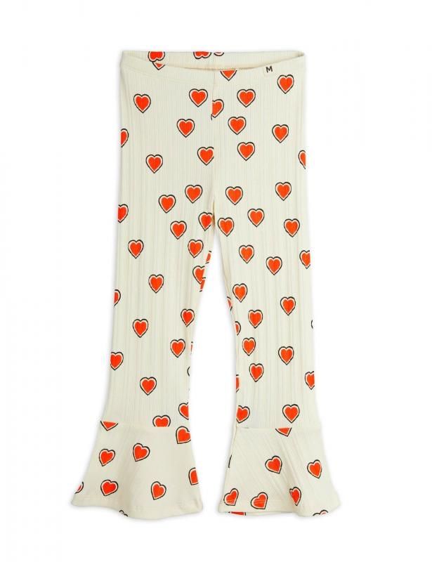 Mini Rodini Outlined hearts flared trousers