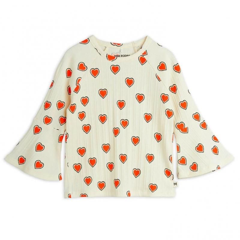 Mini Rodini Outlined hearts trumpet sleeve top