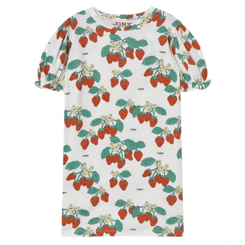 TINY COTTONS STRAWBERRIES PUFF SLEEVE DRESS
