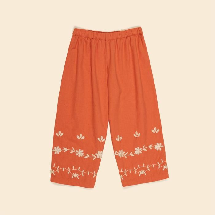 Apolina Molly Embroidered Trouser - Poppy - MARGO