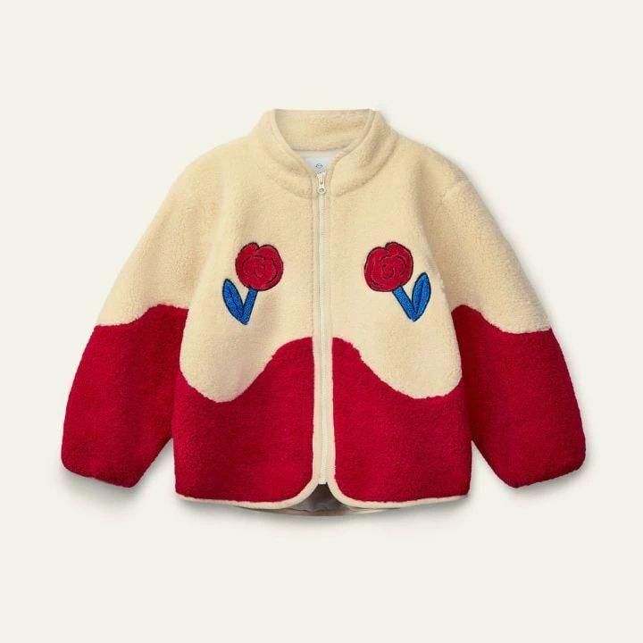 Wynken Dancing Dahlia Jacket - Ecru / Red