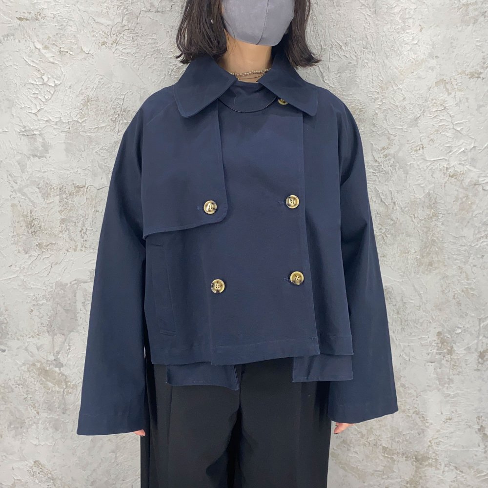 ReAdd / short trench coat  (NAVY)