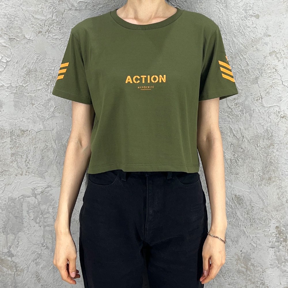 HYPOCRITE / action #09 womens tee(OLIVE)
