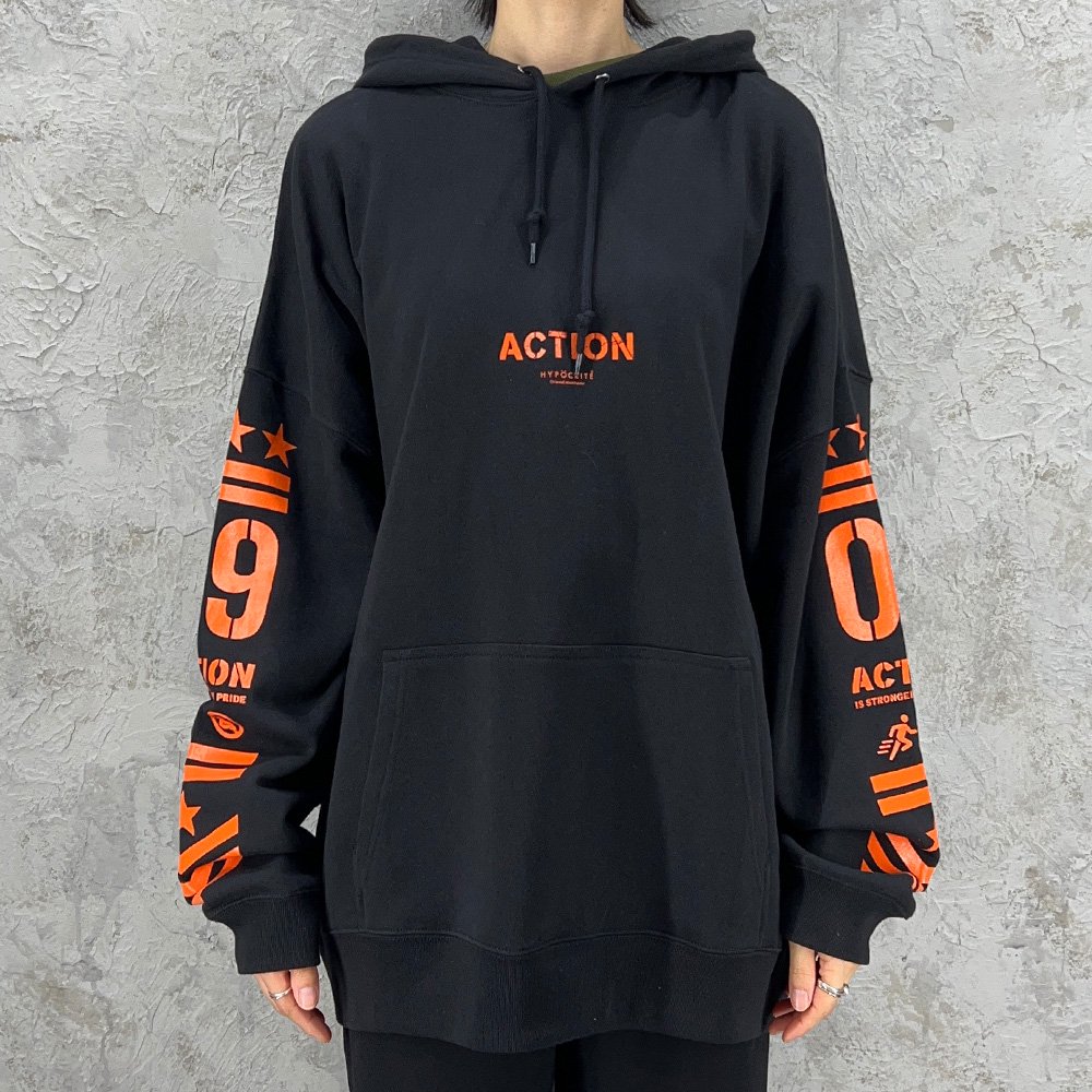 HYPOCRITE / action #09 wide hoodie(BLACK)