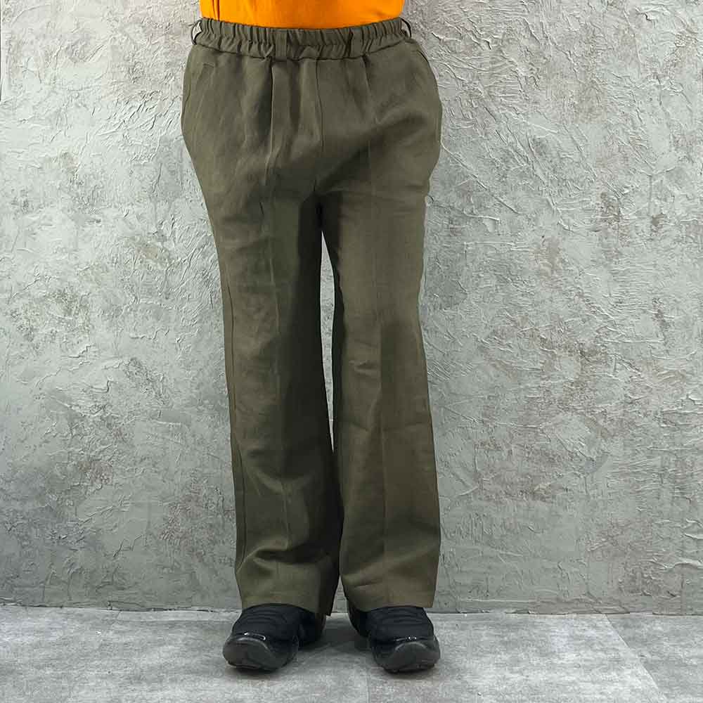 HYPOCRITE / denim linen eazy flarepants (OLIVE)