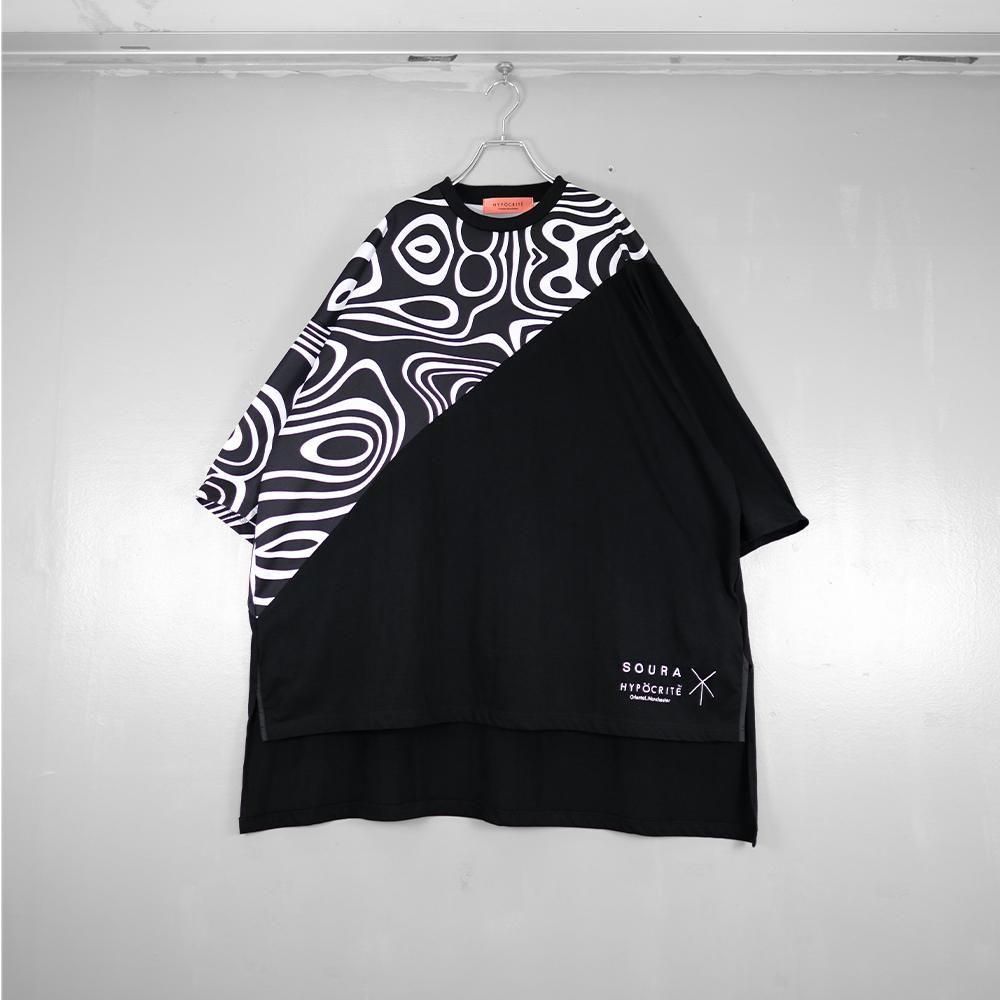 HYPOCRITExSOURAxkakuremi/KIMONOCUT OVERSIZED TEE