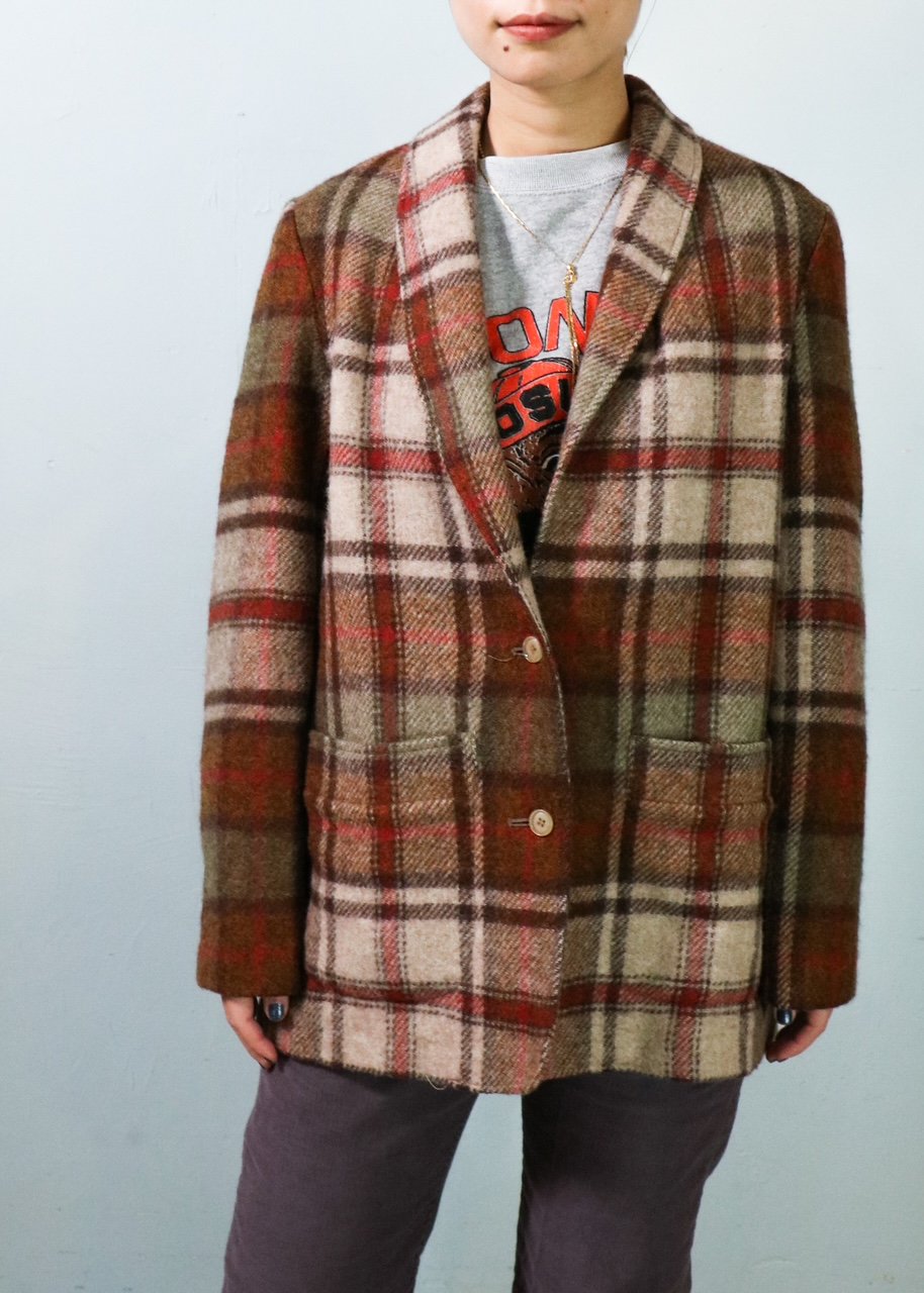 80's Flannel Tailored Jacket