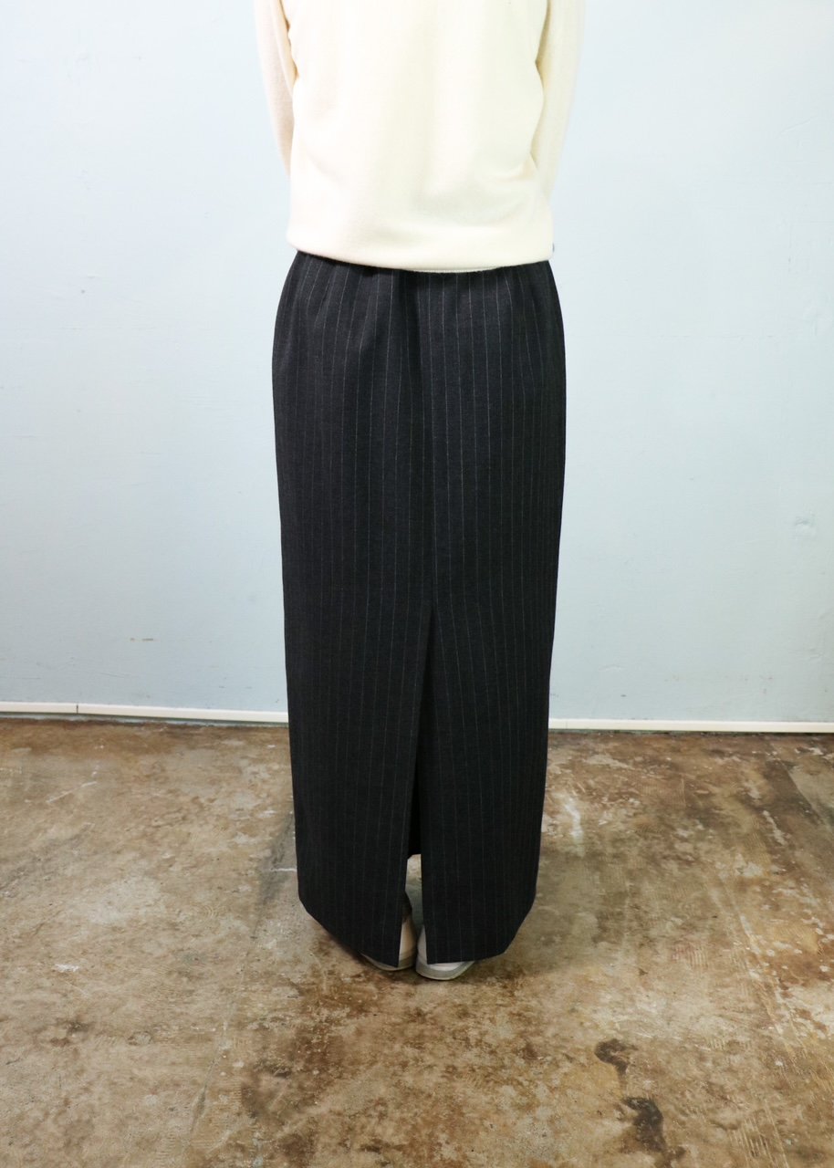I&I 古着 通販 Wool Mix Striped Maxi Skirt (後ろスリット) 詳細画像5
