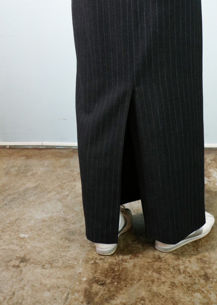 I&I 古着 通販 Wool Mix Striped Maxi Skirt (後ろスリット) 詳細画像6
