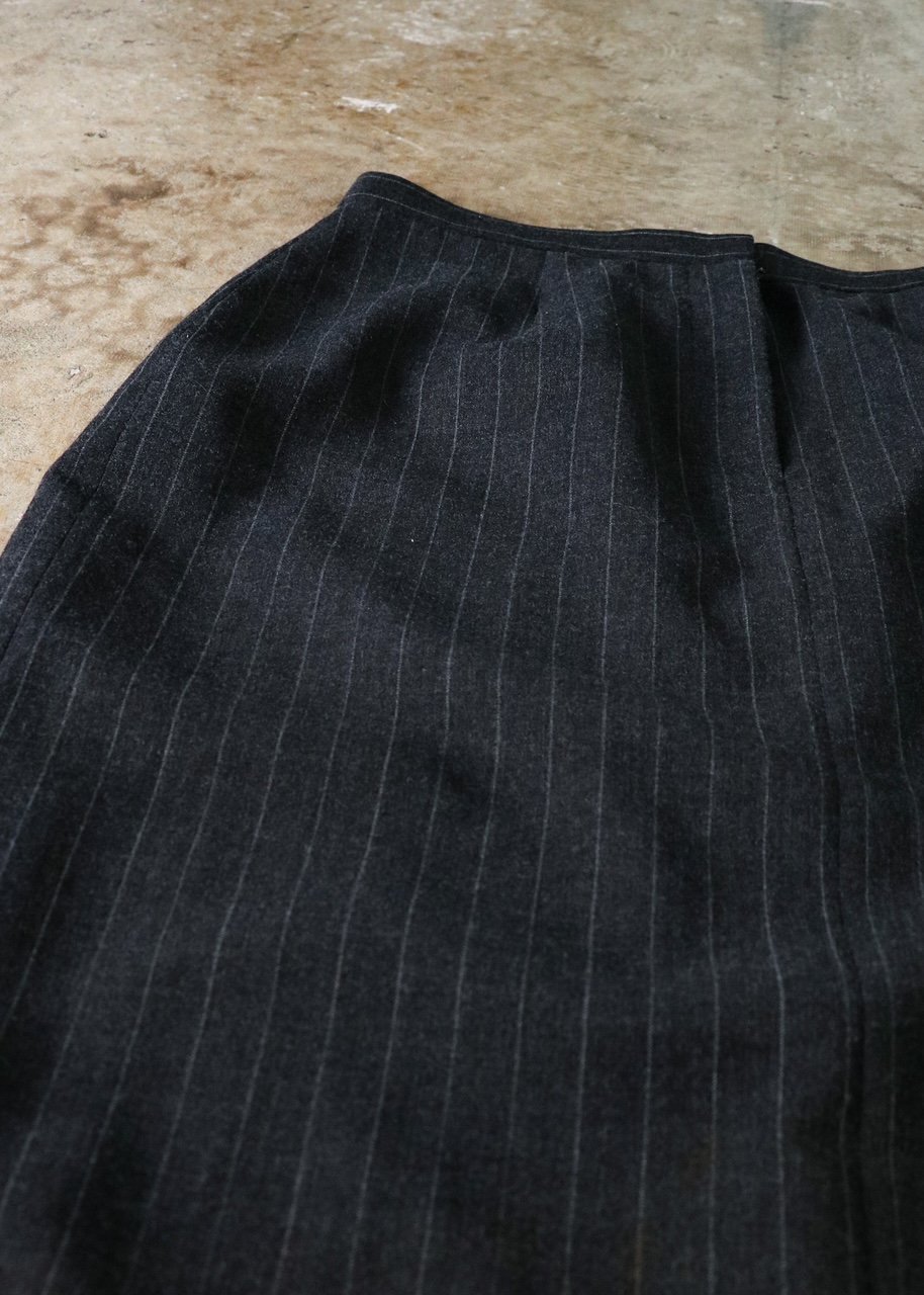 I&I 古着 通販 Wool Mix Striped Maxi Skirt (後ろスリット) 詳細画像9