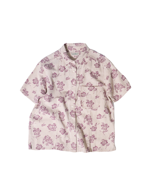 80’s “L.L.Bean” S/S Flower designed Shirt 