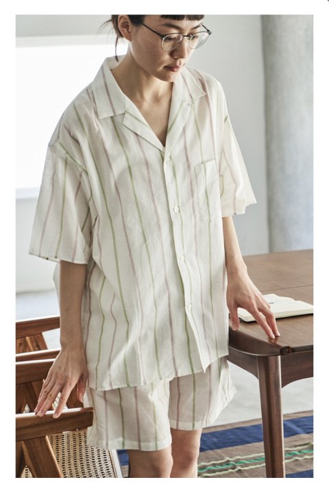 Khadi Cotton Short Sleeve Pajama Shirt