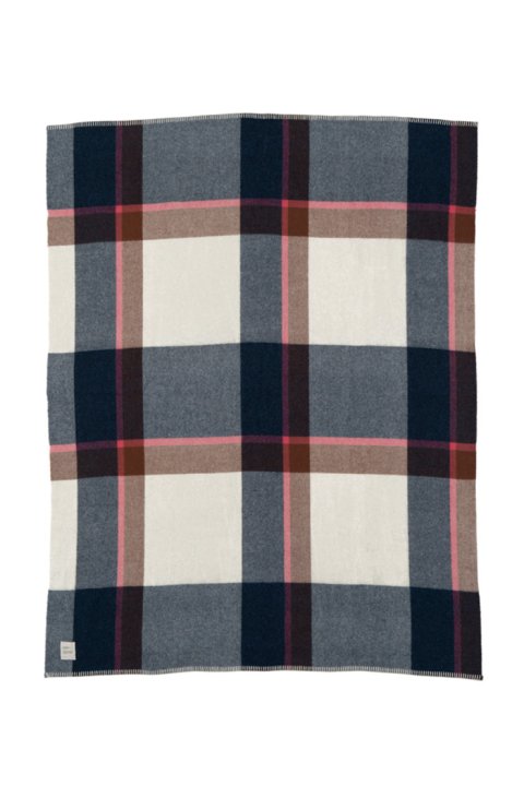 Shetland Wool Big Check Blanket
