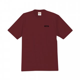 BETA刺繍　半袖Tシャツ / メルロー×ブラック