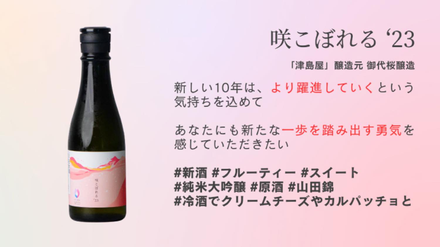 【限定リリース】オリジナル日本酒「咲こぼれる」 10年古酒 & 2023年醸造酒 の2本セット【ギフトボックス入り】