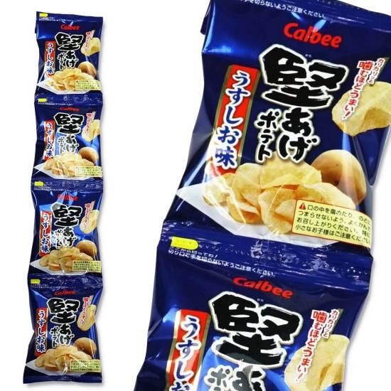 カルビー 堅あげポテト 4P うすしお(バラ売り)スナック菓子【学】