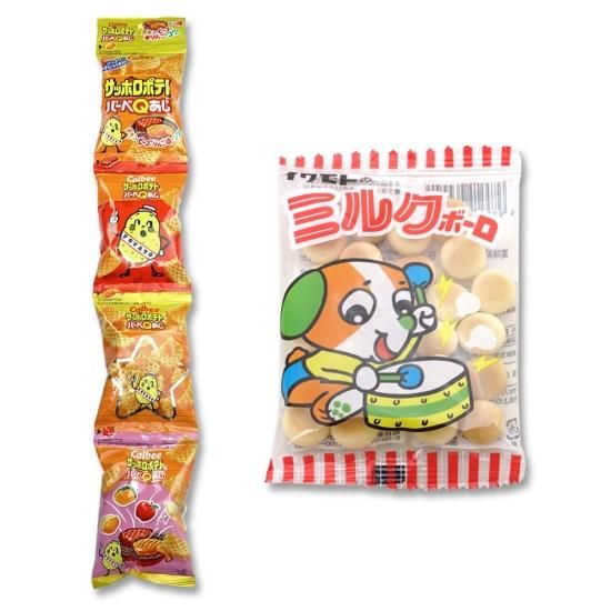4P(内1)サッポロポテトBBQ / ミルクボーロ(1個)【学】【幼】