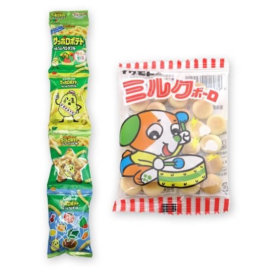 4P(内1)サッポロポテトつぶつぶベジタブル / ミルクボーロ(1個) 【学】【幼】