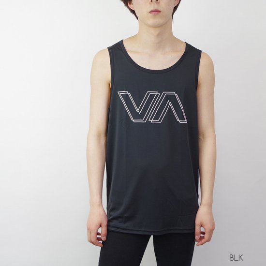 メール便 RVCA ルーカ タンクトップ メンズ ラッシュガード ラッシュタンク ブラック ホワイト S/M BA041856 UVカット 水陸両用  - Seek.