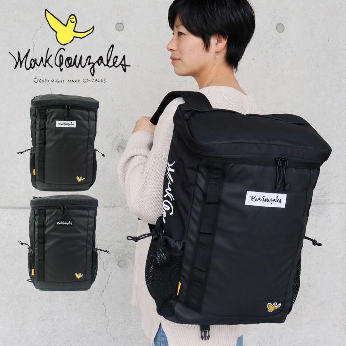シンプルリュック ブラック グレー Mark Gonzales マークゴンザレス スクエアリュック メンズ