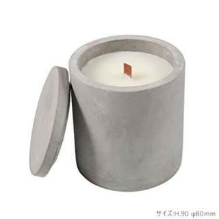 ɥ  Ĥ  DULTON ȥ ROUND WOODWICK CANDLE IN POT W LID GY S H20-0253S 饦 åɥå  ݥå
