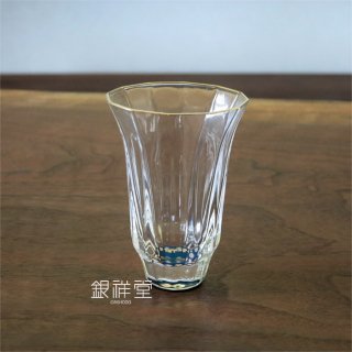 螺鈿グラス　金杯万華鏡　桜　ブルー