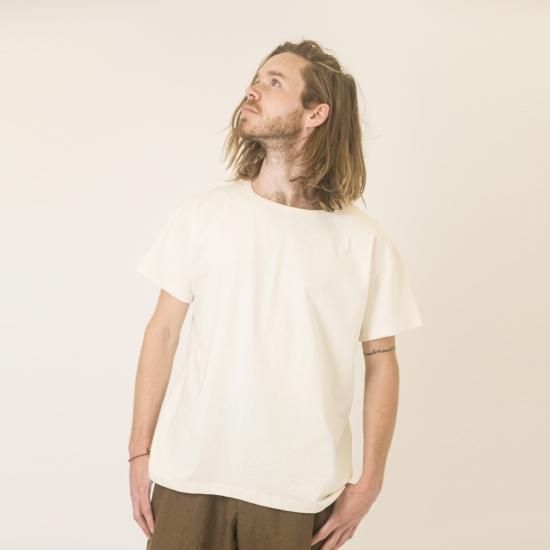 専用　新品タグ付　BIOTOP 上質コットン半袖Tシャツ S ユニセックス オーガニックコットンTシャツ 半袖スクープ / ナチュラル