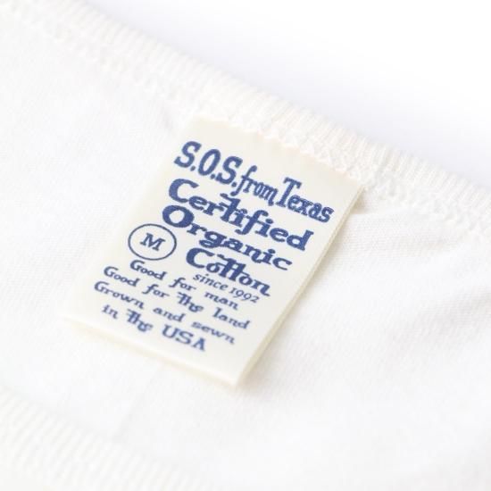 オーガニックコットンTシャツ 半袖スクープ / ホワイト - S.O.S.