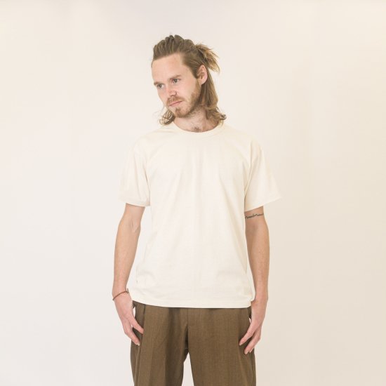 S.O.S. from Texas×ORGANIC THREADS Short Sleeve Crew Tee Brown Printed