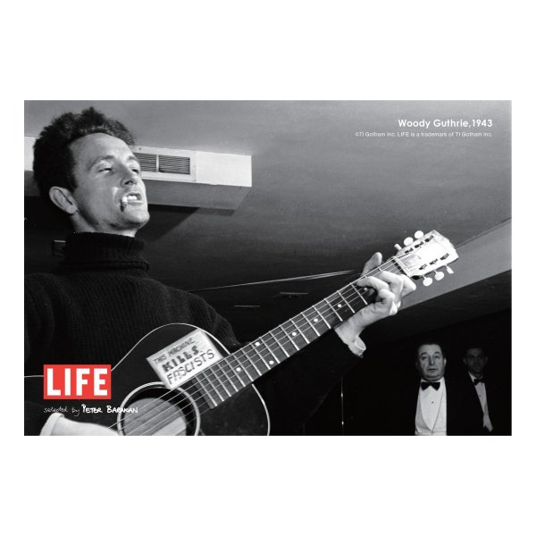 LIFE selected by PETER BARAKAN Woody Guthrie Plays, 1943 ART POSTER (A3 size)